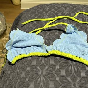 Marysia Blue and Neon Green Bikini Top